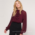 2020 sets in Europe and the collar of cultivate one's morality raglan sleeve chiffon dress long-sleeved shirt